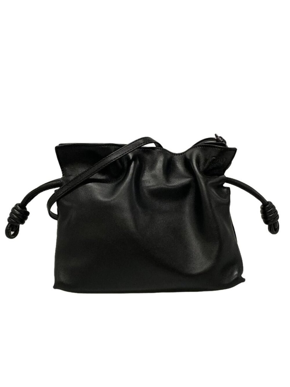 Loewe Shoulder Bag Flamenco Black Strap for Another Model Leather